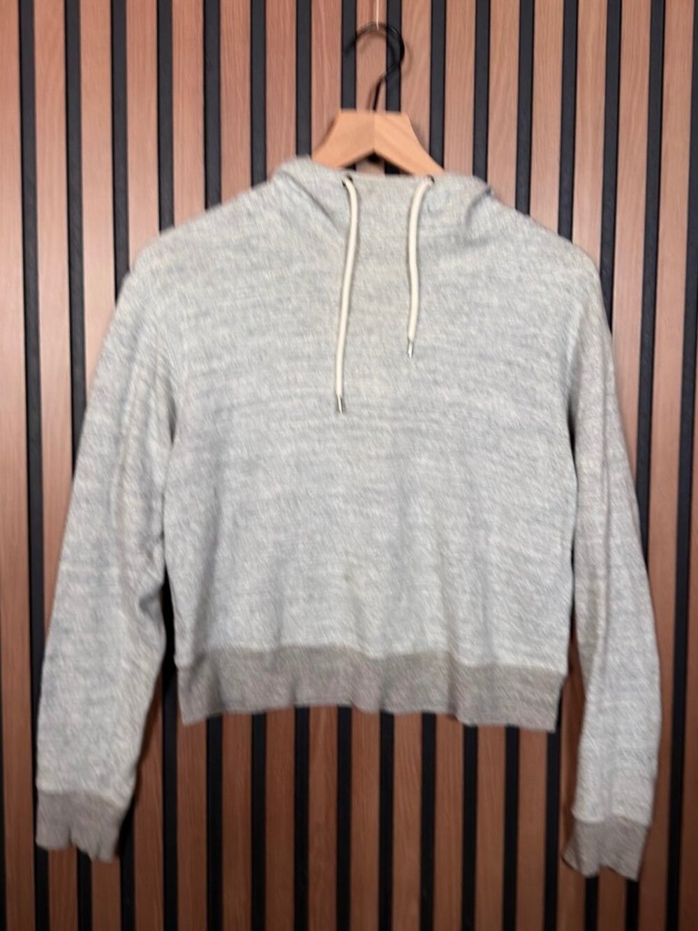 James Perse Hoodie 1 / S Womens Gray Pullvoer Fleece Drawstring Sweater